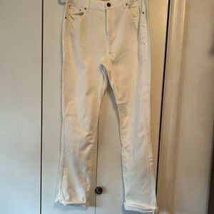 EUC - Signature Studio Cropped, Cuffed Pants - White - Size 10